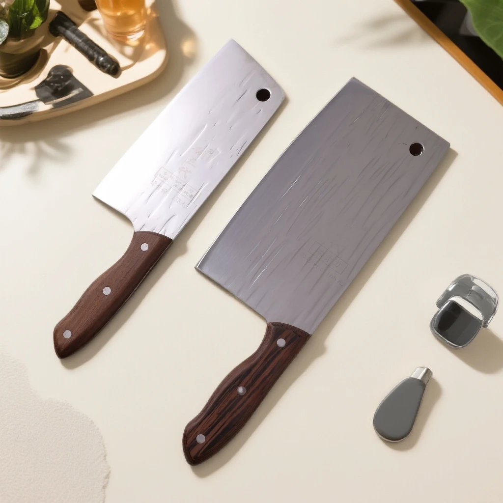 手工锋利不锈钢切肉刀套刀（350克切片刀/510克砍骨刀）新人菜刀