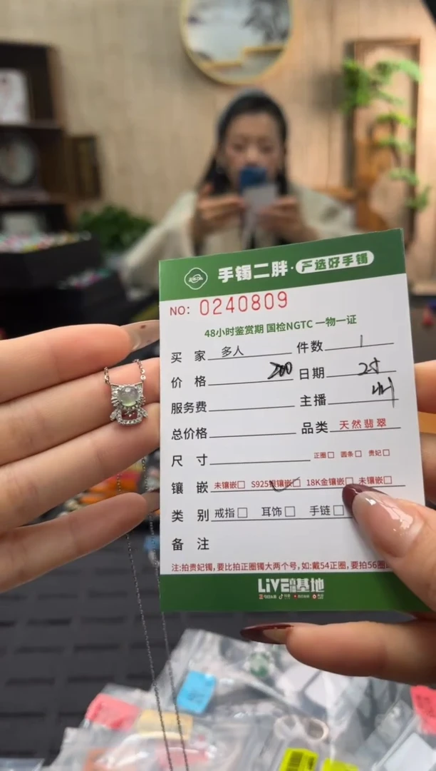 【闪购商品】翡翠项链银S925镶嵌多人