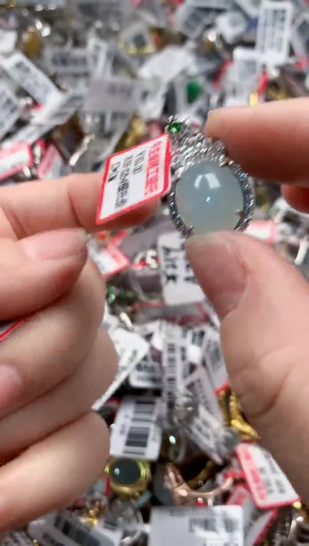 银S925镶嵌戒指翡翠666   9