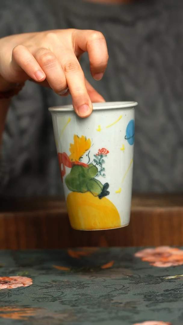 杯釉下彩手工手绘同款陶器