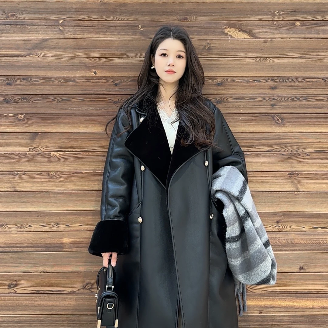 【老板娘专属】设计师走秀款冬季长款毛毛外套气质气质韩版秋冬新款