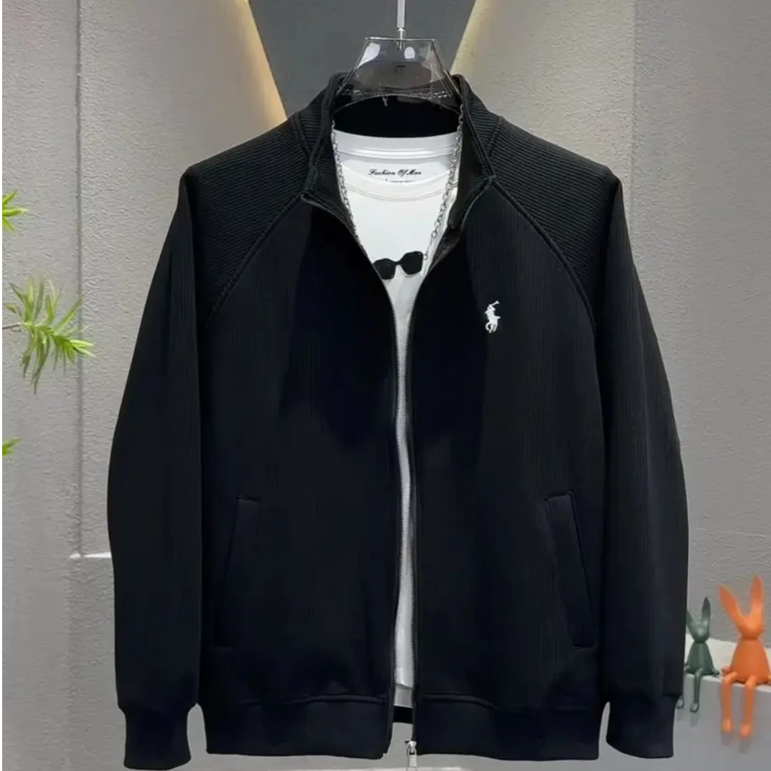 2025秋季新款男士针织立领休闲百搭外套拉链针织衫POLO开衫1001
