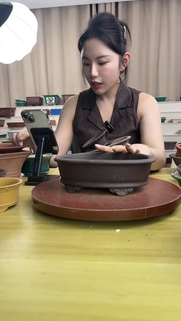 紫砂花盆浅草紫砂花盆微瑕