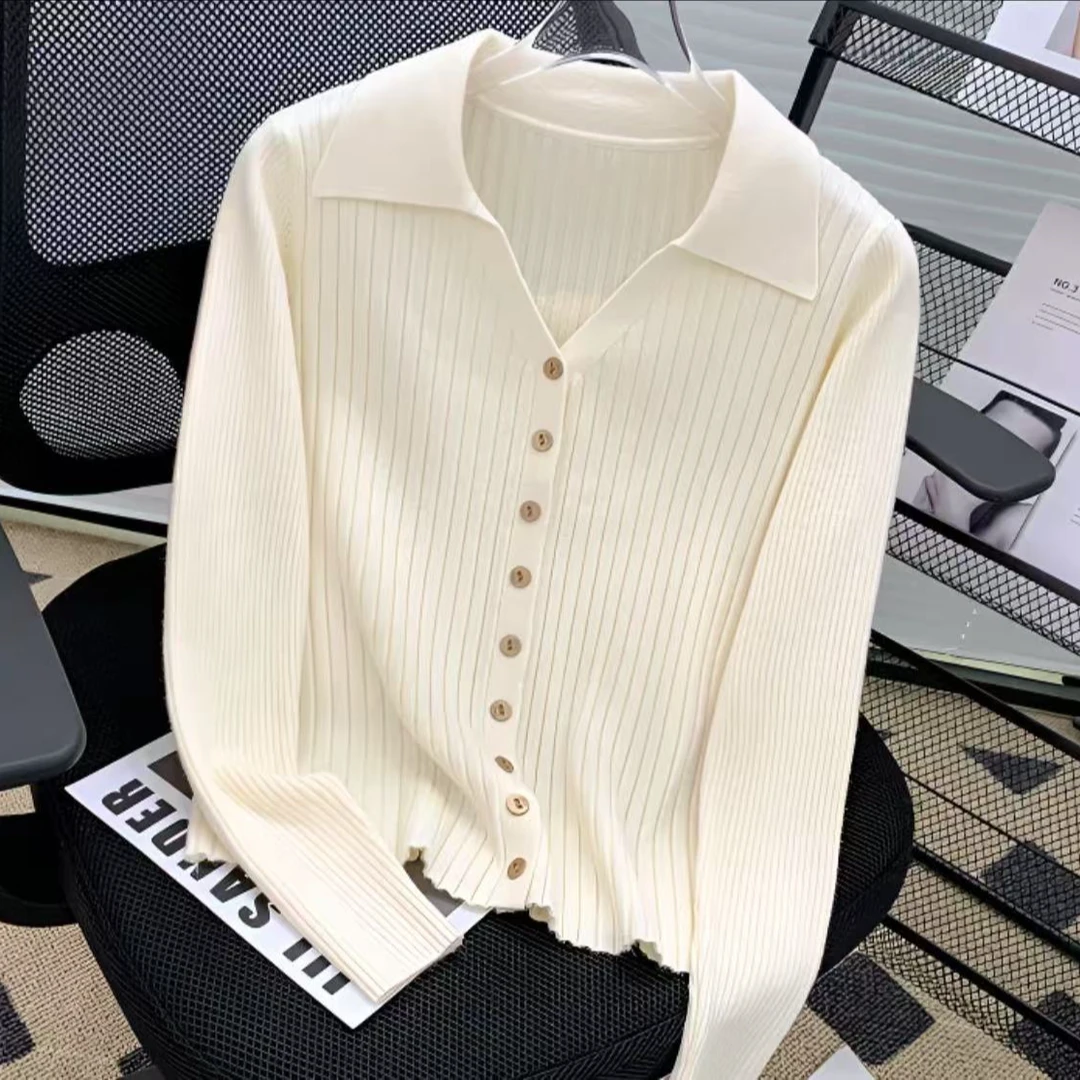 2025显瘦针织秋冬毛针织衫短款圆领针织衫领韩版学院风百搭时尚