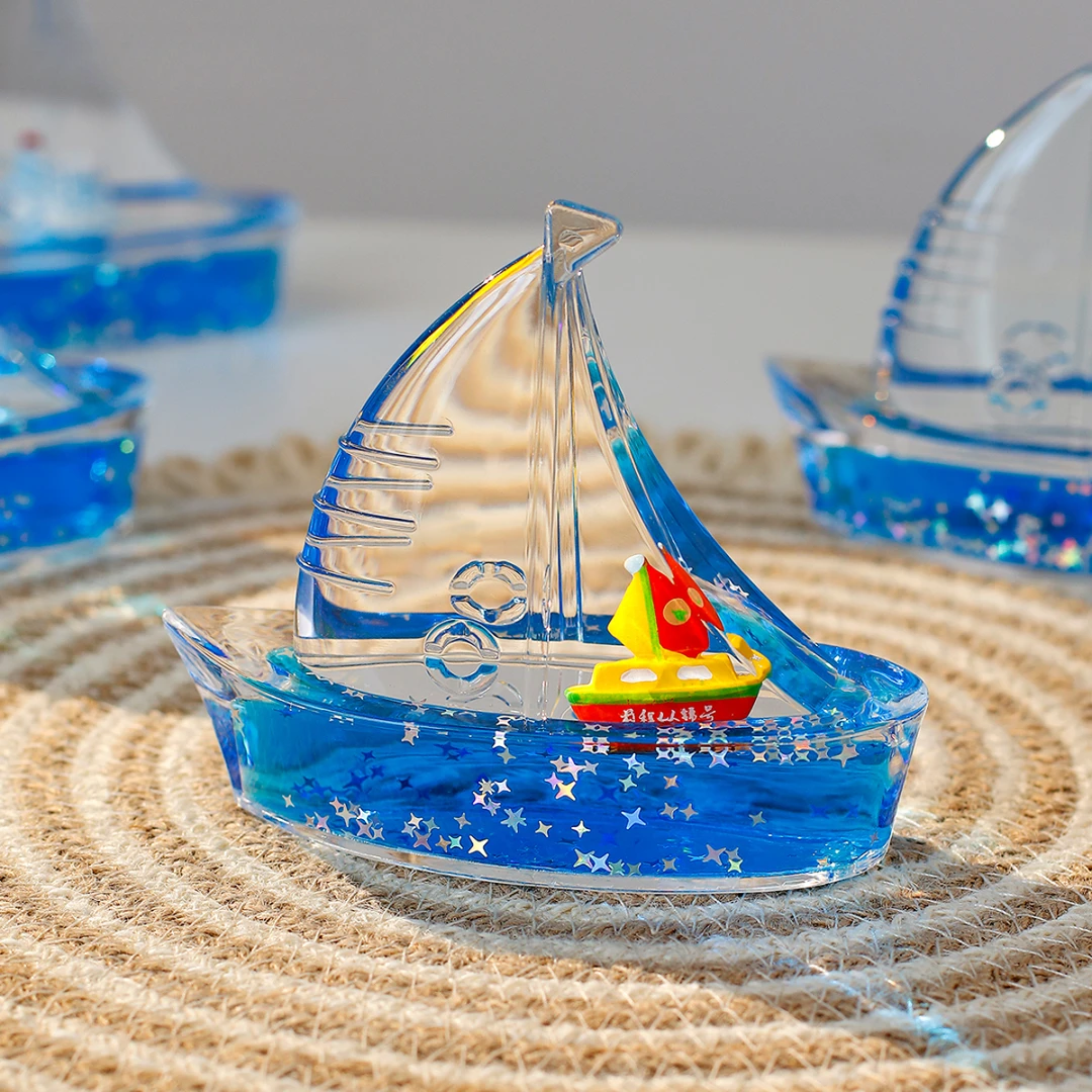 一帆风顺帆船摆件模型油漏沙漏摆件减压工位稳定电脑桌摆件沙漏