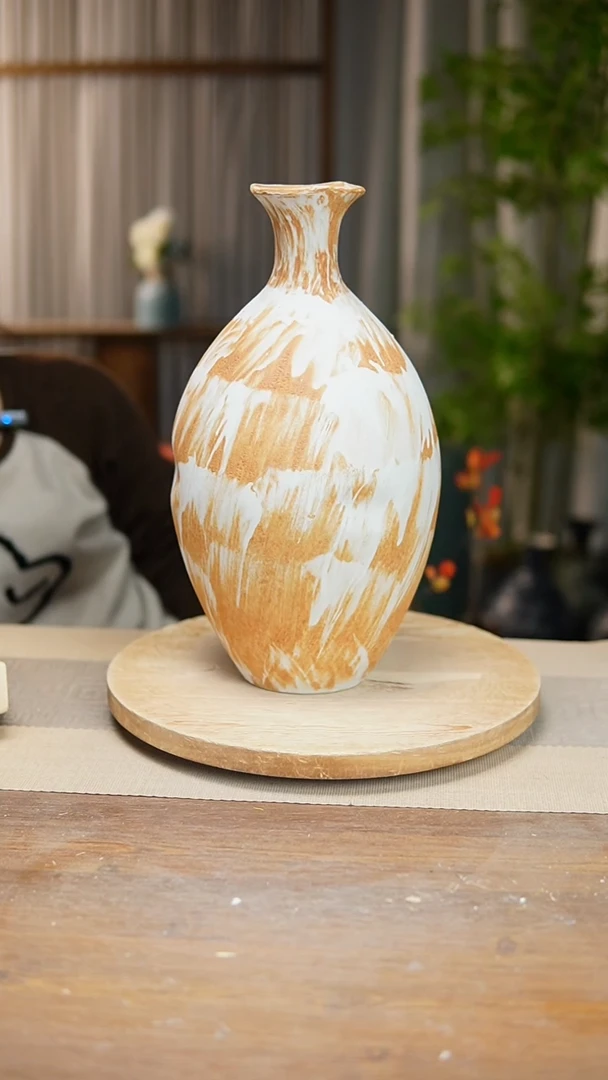 【闪购商品】陶瓷  花器诧寂黄保龄球瓶