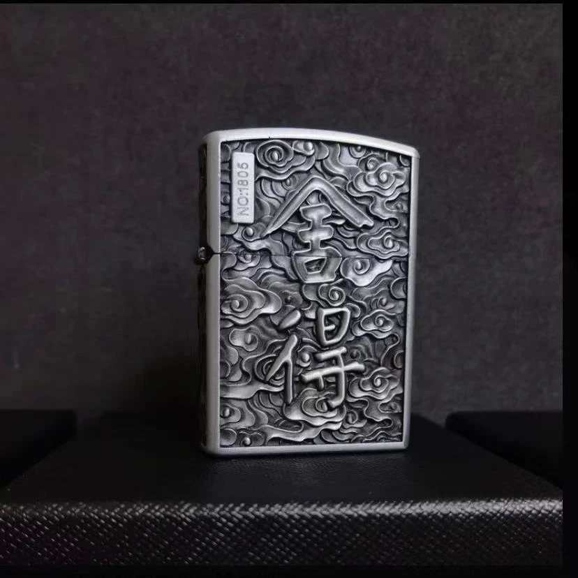 ZORRO佐罗古银五面精雕舍得祥云纹防风煤油打火机需自备油ZK34-2