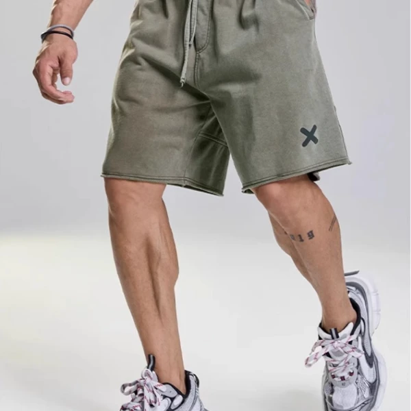 潮牌美式运动休闲短裤男士2025夏季新款洗水宽松健身训练五分裤