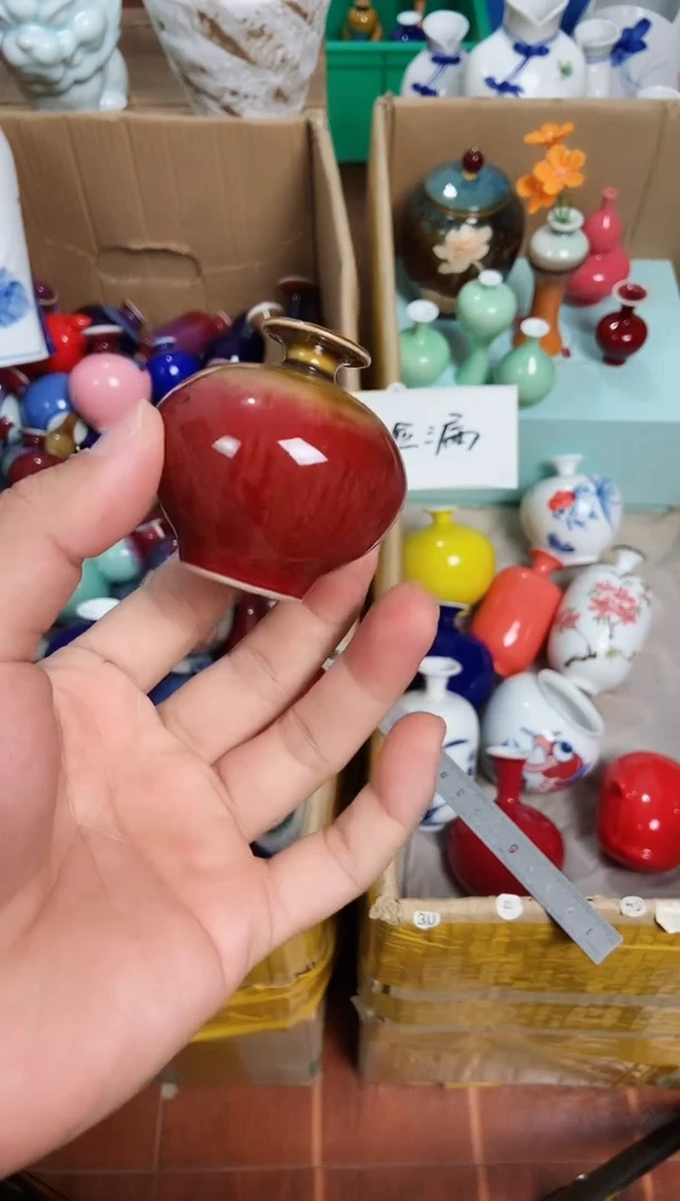 【闪购商品】摆件1.31晚景德镇手工陶瓷摆件-自然流釉