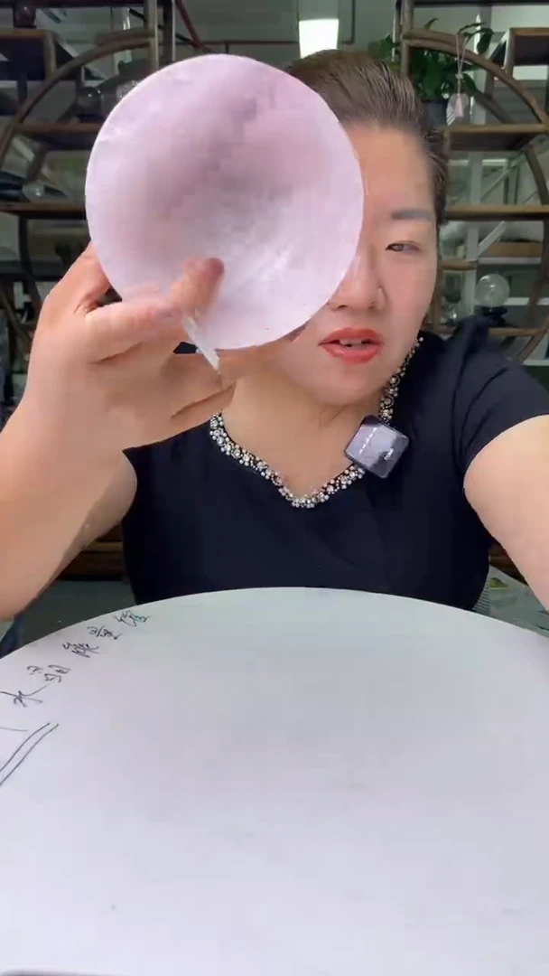 水晶珠宝半成品未镶嵌粉水晶碗D551