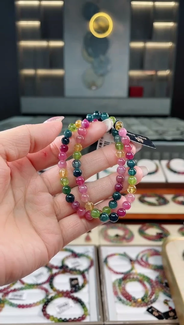 未镶嵌老矿碧玺单圈手串6mm+碧玺（多样性发一条）T