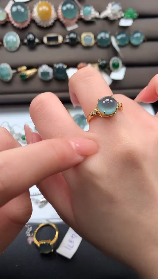 【闪购商品】翡翠戒指银S925镶嵌5124