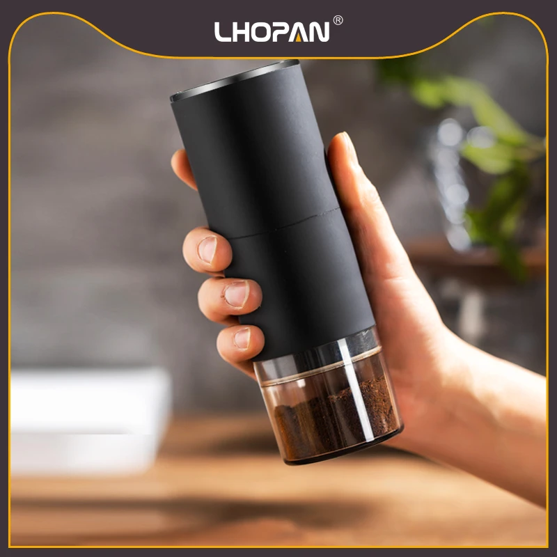 Lhopan 电动磨豆机 咖啡豆研磨机意式研磨器磨豆器手摇手磨咖啡机