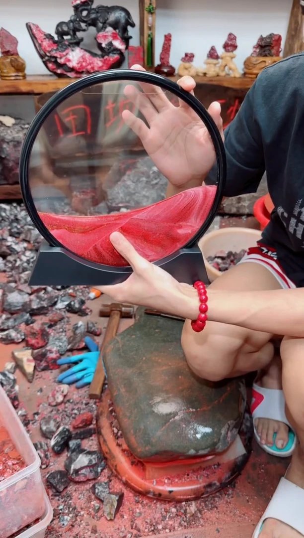 含辰砂工艺品流砂画大号