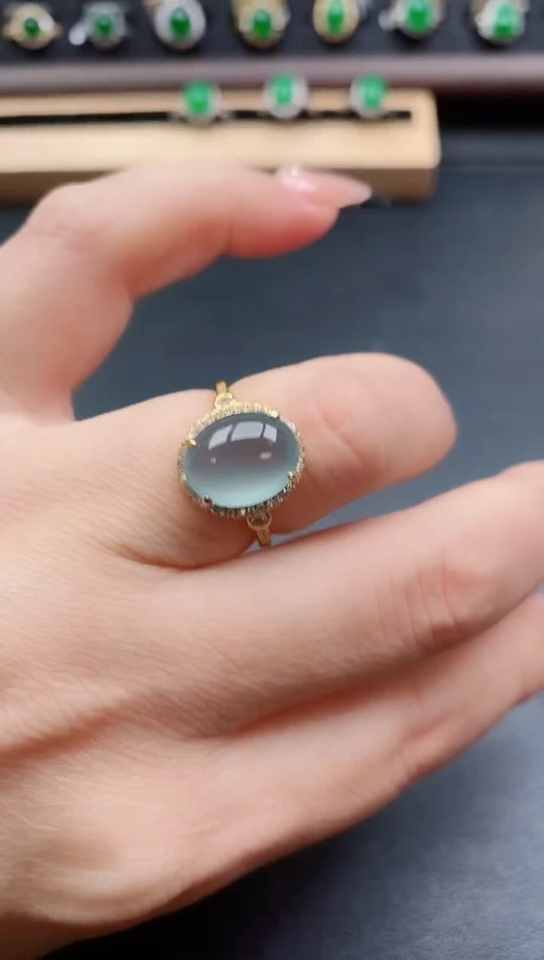 银S925镶嵌戒指翡翠1