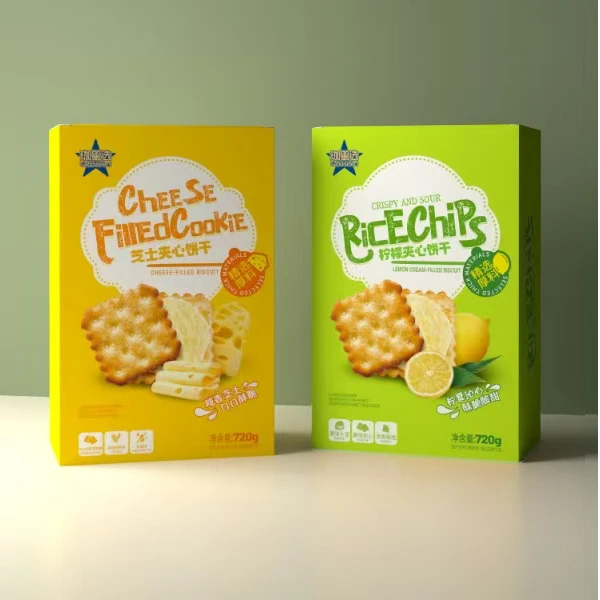 珈星选柠檬&芝士夹心饼干独立小包装咸香酥脆休闲办公室礼盒装