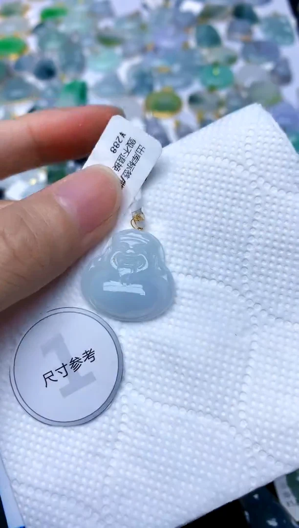颈饰18K金镶嵌翡翠天然A货翡翠