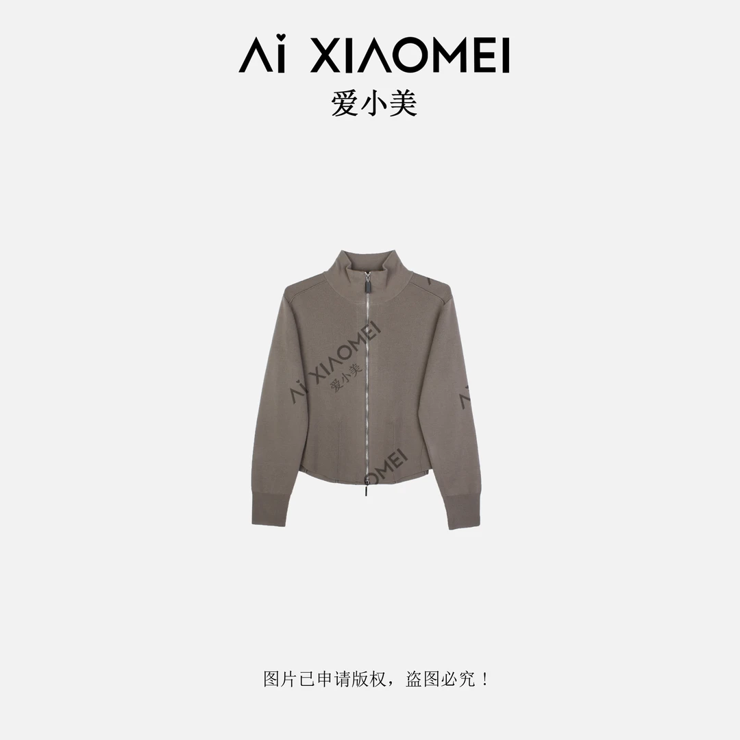 【小美的礼物】100羊毛长袖双拉链针织上衣YM08-2511