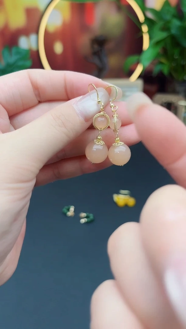 玛瑙/玉髓耳饰银S925镶嵌528000