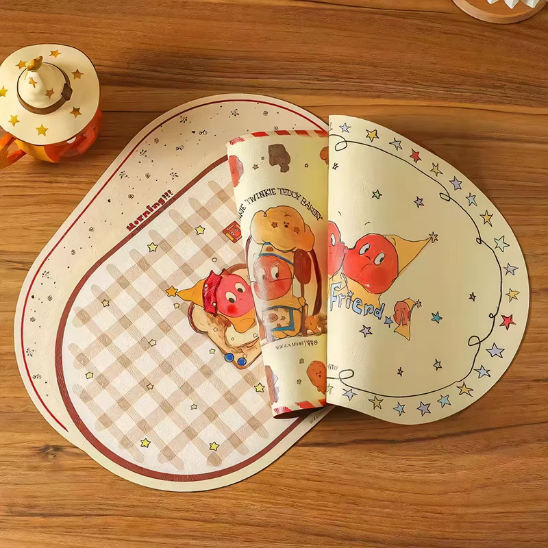 喜上淘·星星人餐垫联名款皮革隔热垫家用防烫防油防水-直播限定