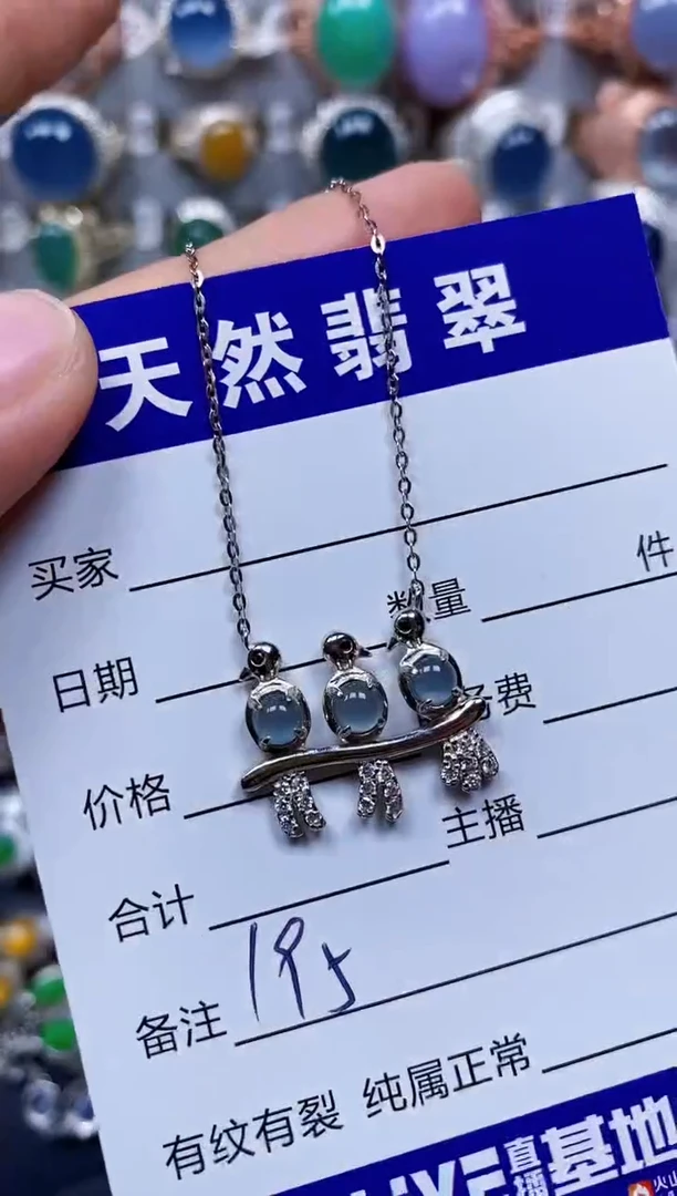 翡翠银S925镶嵌颈饰195