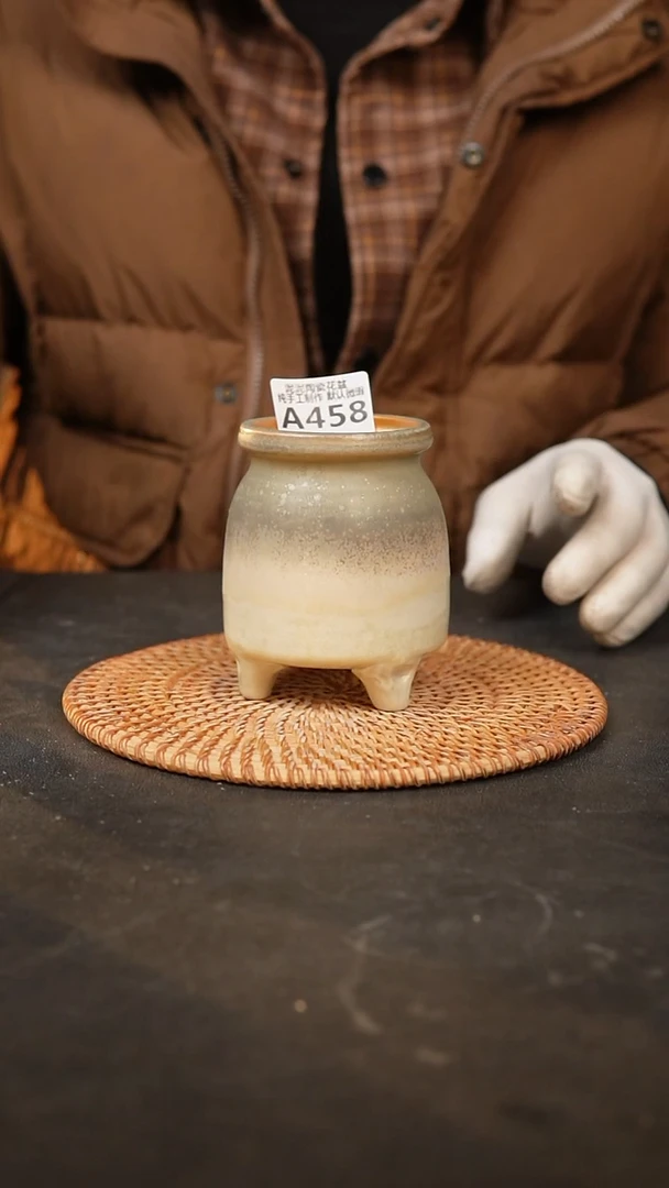 【闪购商品】瓷片458泥泥手工花盆