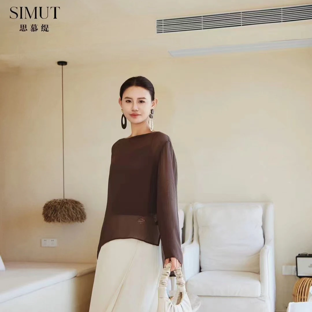 2025新款女装夏装小衫薄款百搭上衣小衫长袖宽松纯色