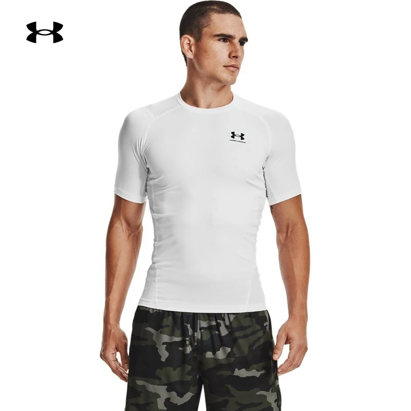 安德玛官网UA男子户外健身运动训练透气圆领紧身上衣1361518