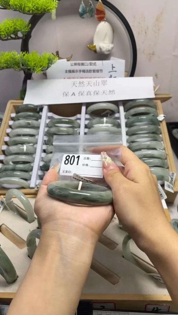 石英质玉（天山翠）手镯未镶嵌801