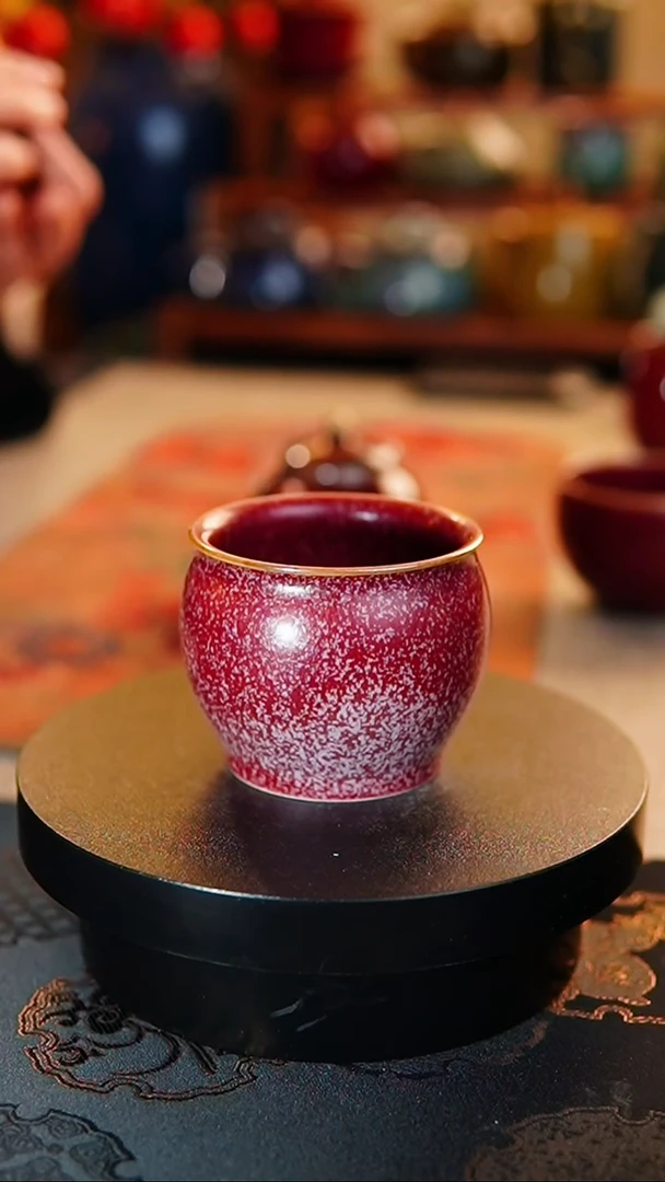 【闪购商品】瓷片078  炭红缸杯      