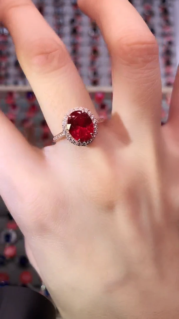 【闪购商品】红宝石戒指银S925镶嵌1111