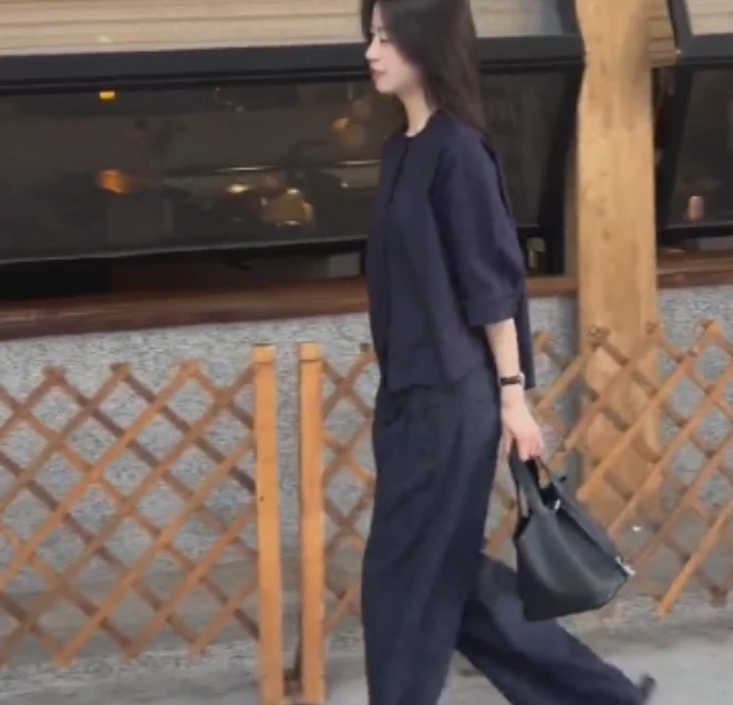 2025夏季新款网红同款洋气减龄韩版爆款上衣裤子两件套N-BU