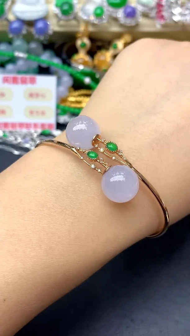 18K金镶嵌手镯翡翠378 -中国好珍宝