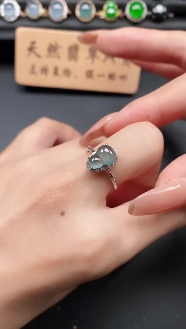 银S925镶嵌戒指翡翠11
