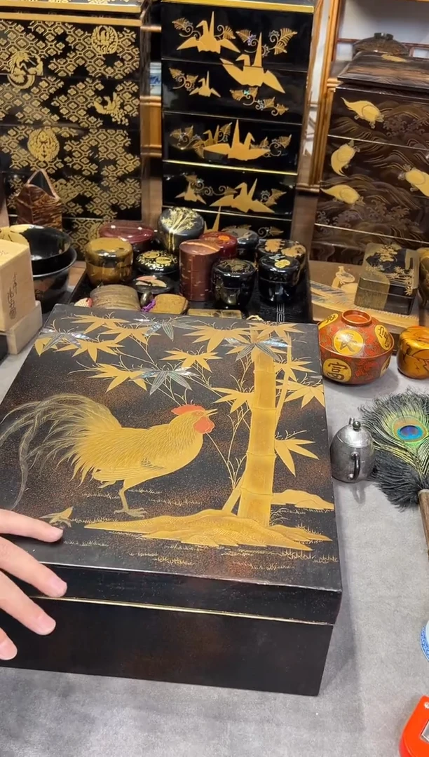 收藏级 高肉金莳绘嵌螺钿 满金犁地 文盒