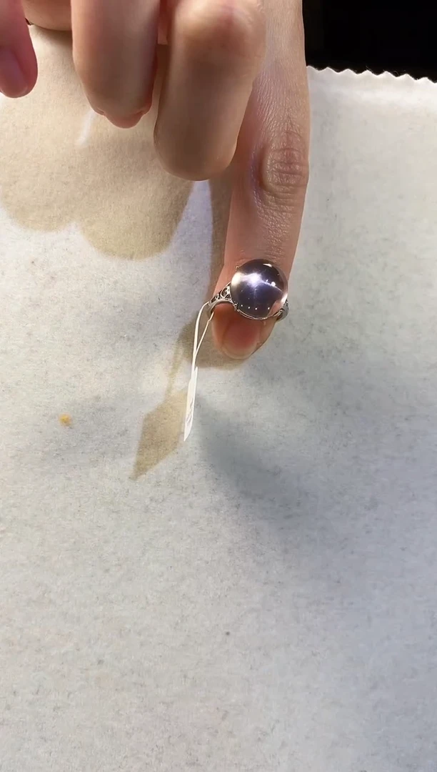 未镶嵌戒指水晶冰橘粉 净水 六芒星 强光毕业