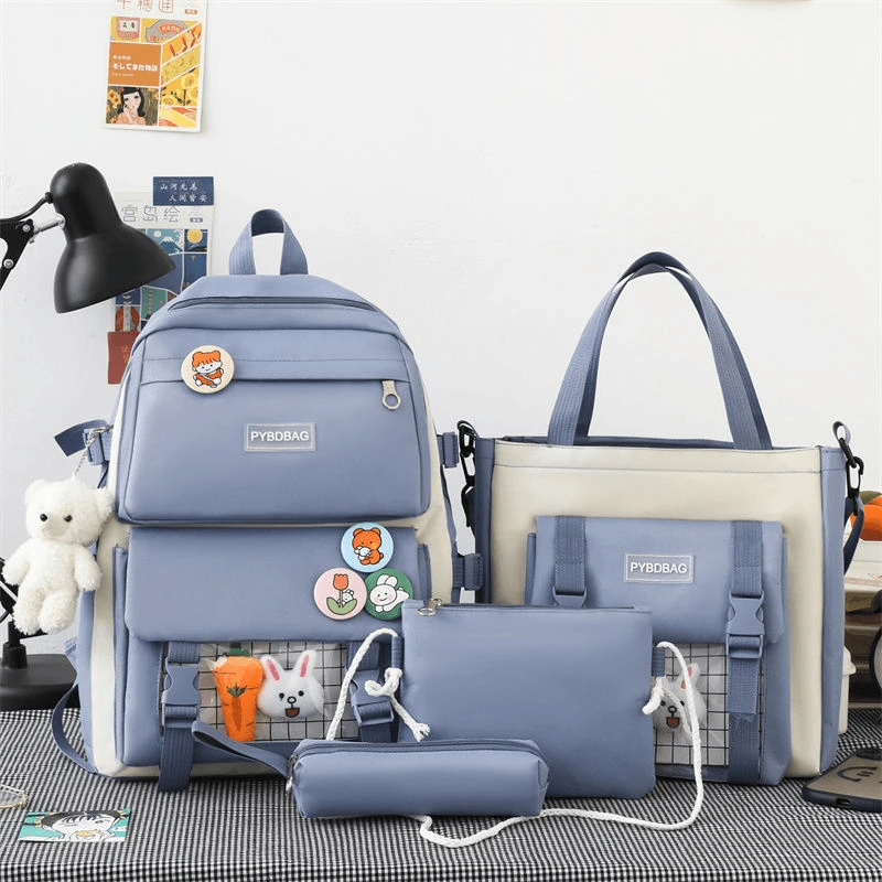 【拍一发五】学生书包小学生初中生高中背包双肩包萝卜兔子金属拉头