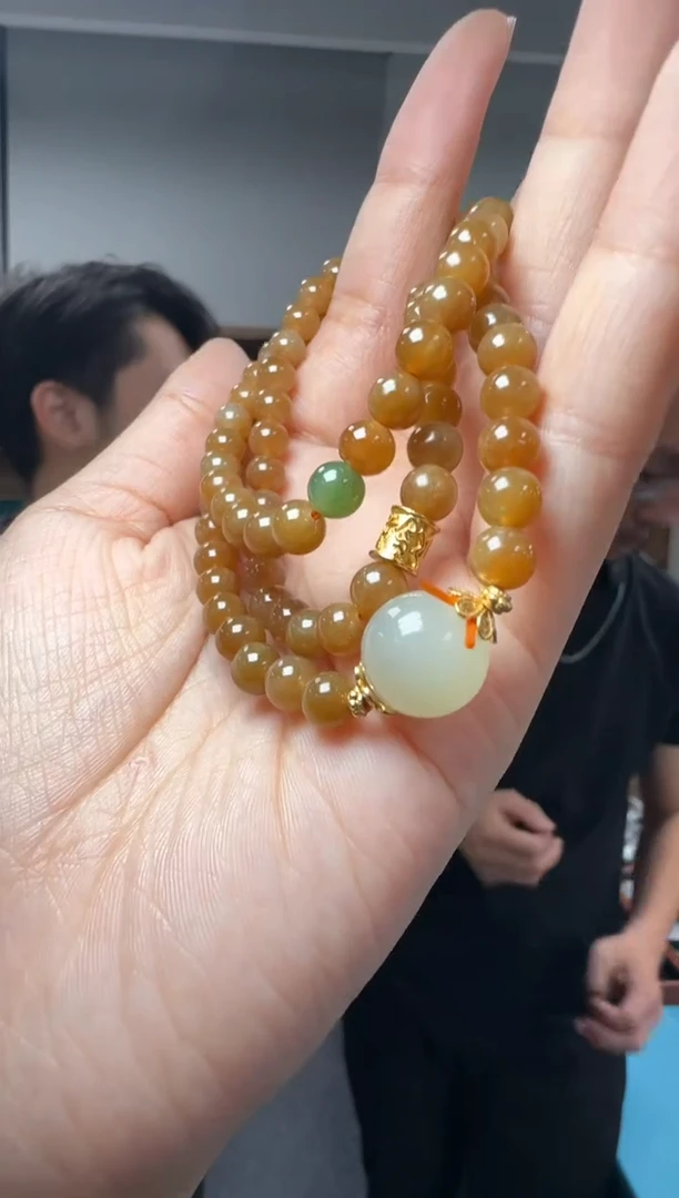 【闪购商品】和田玉手串未镶嵌约6mm和田玉糖料圆珠DIY多圈手串