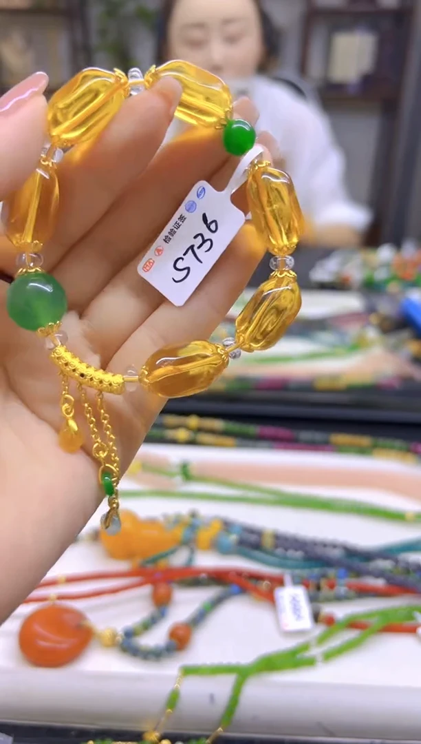 黄晶手链未镶嵌DIY款S736