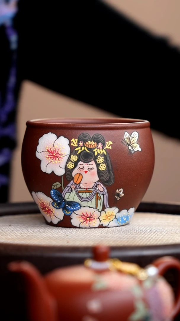 茶壶紫砂紫泥唐美人大缸杯