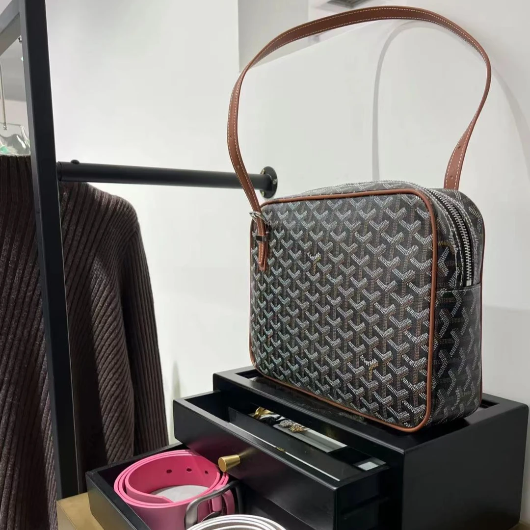 95新 Goyard 中古棕色老花吐司包 30cm 16773643