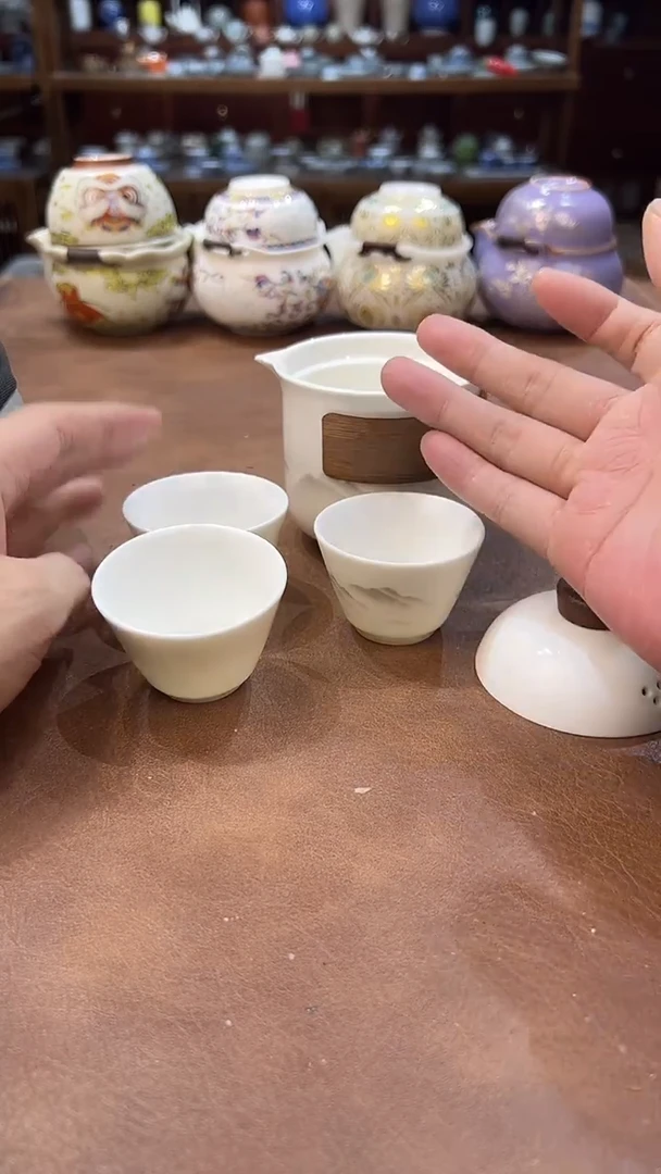 真的很便宜超好看会开片的旅行茶具