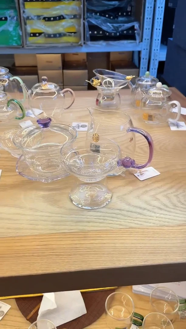 晶彩/澄然/浅紫+禾器/禅语盖碗/浅紫+奉珠茶漏/浅紫