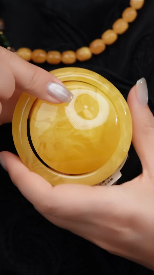 裸石琥珀未镶嵌蜜蜡手镯 圈口58# 克重74g