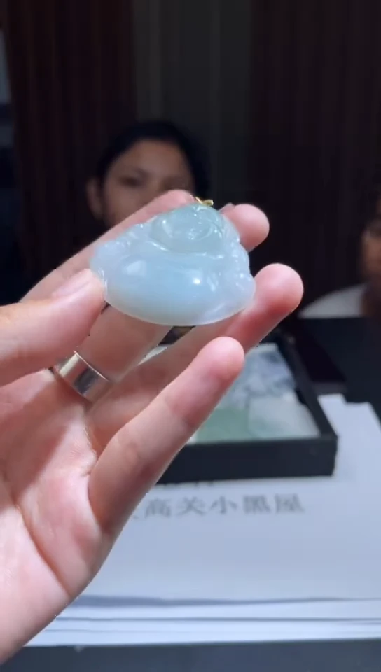 18K金镶嵌挂件翡翠翡翠A货