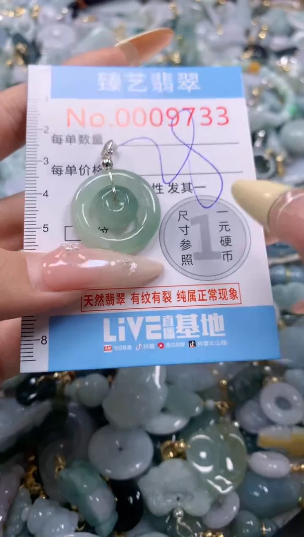 翡翠未镶嵌颈饰含绳0009733