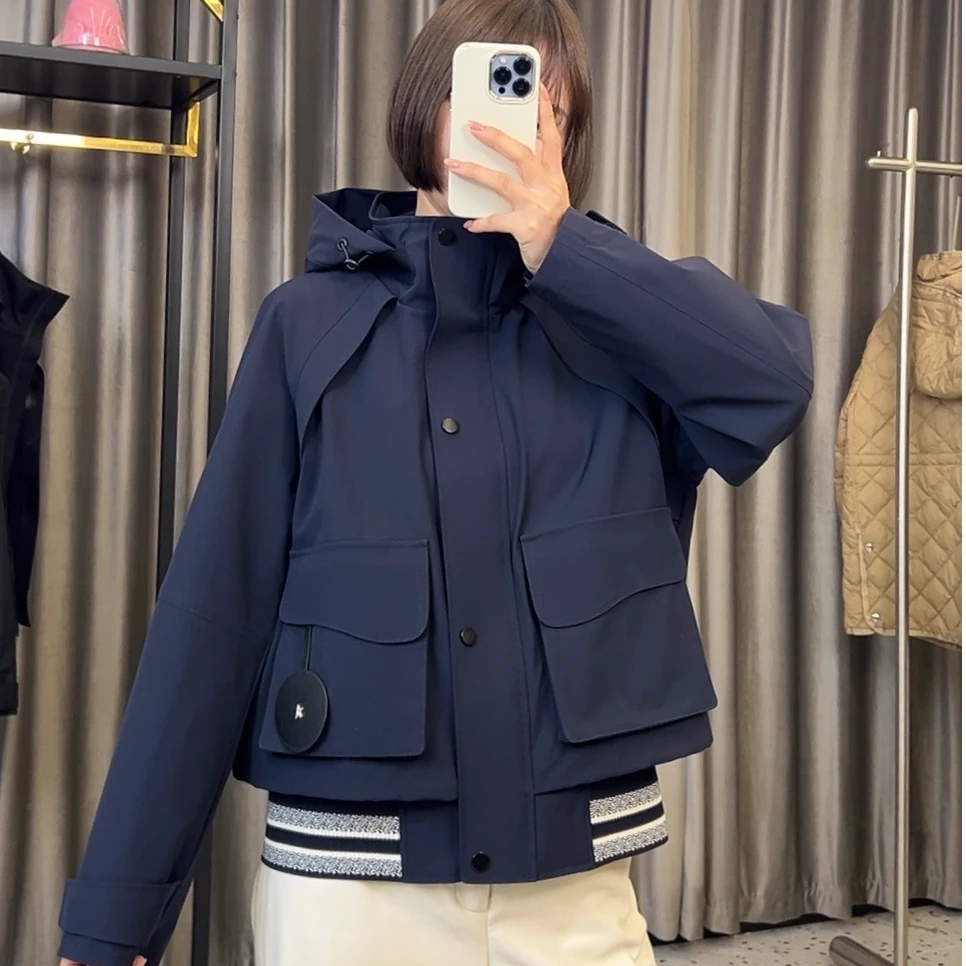 卡拉杜米【婉其】25007女春款上新港风高级迪家同款连帽工装冲锋衣