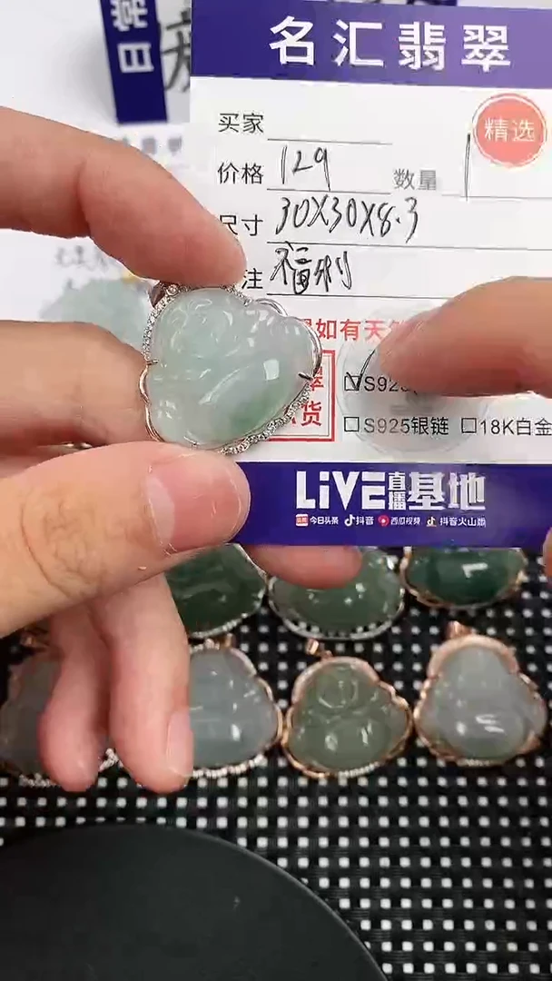 翡翠银S925镶嵌颈饰·