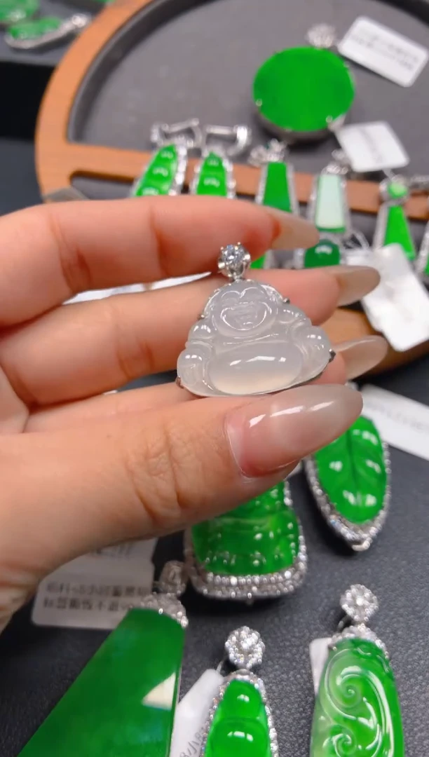 吊坠(不含链)银S925镶嵌翡翠1