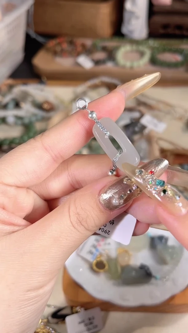 吊坠(不含链)银S925镶嵌和田玉多样性发其一孤品默认微瑕